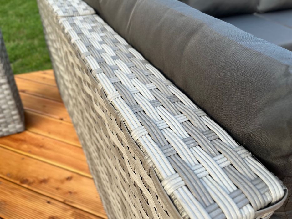 komplet technorattan PALERMO XL narożnik sofa szary mix technorattan