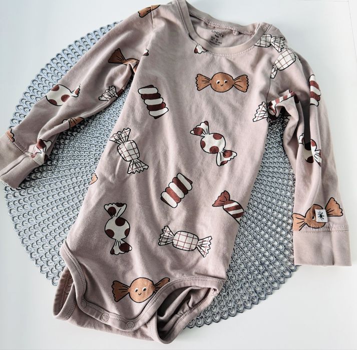 Komplet body leginsy r.86 cukierki lindex