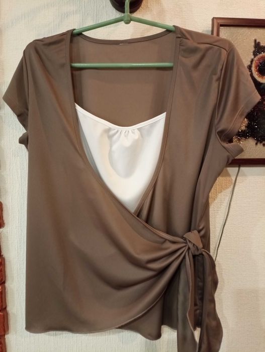 Женская футболка на запах, р 50-52