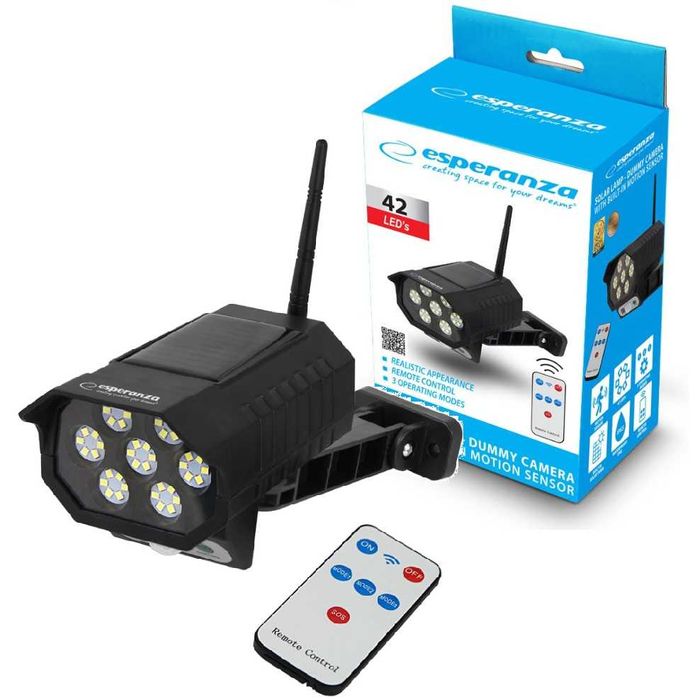 Lampa solarna atrapa kamery monitoringu Phantom czujnik ruchu, pilot