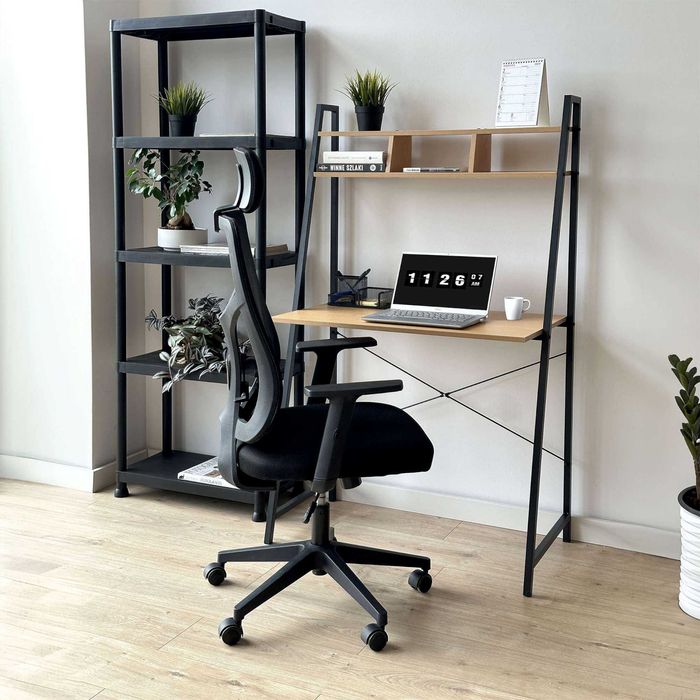 Biurko loftowe z półkami z nadstawką ARVIKA MODERN