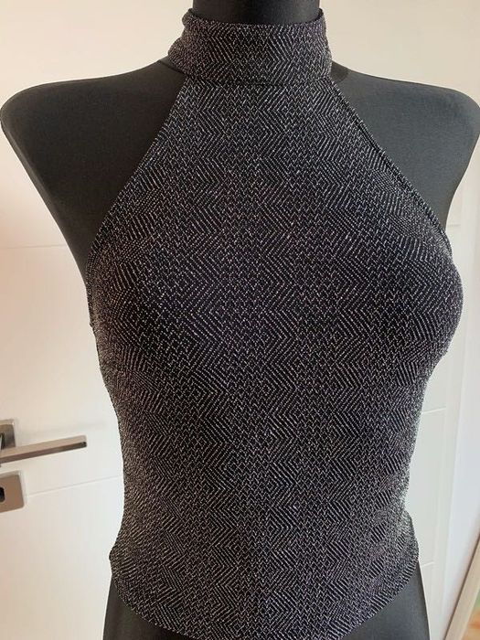 Bluzka, Top, crop Top, błyszcząca bluzka