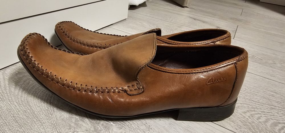 Skórzane męskie mokasyny Clarks rozmiar 41,5 wkładka 26,5cm