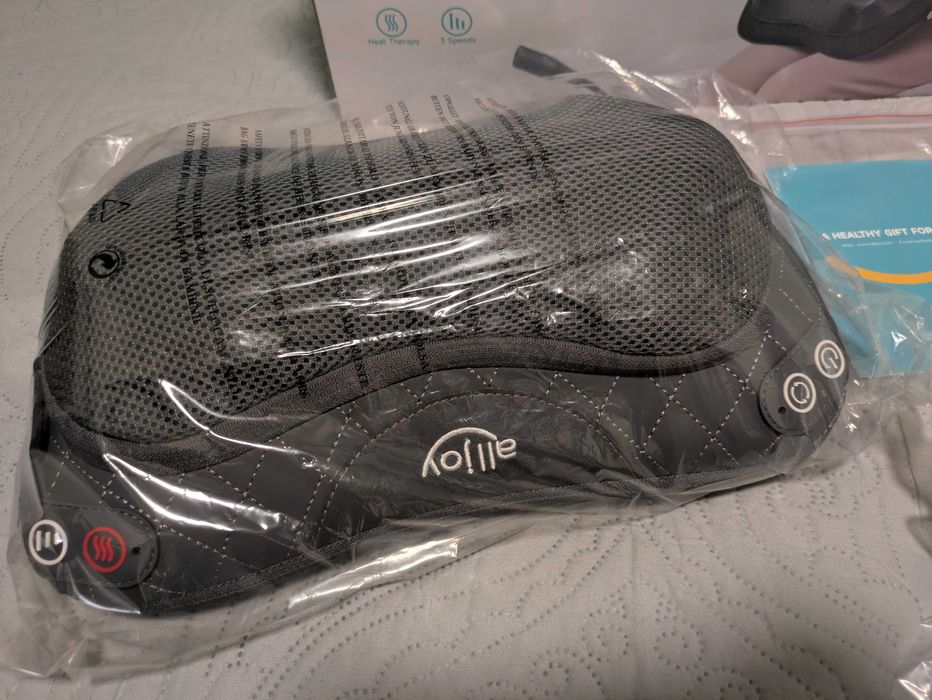 ALLJOY Poduszka do masażu Shiatsu, ogrzewanie, 3 prędkości, Nowa