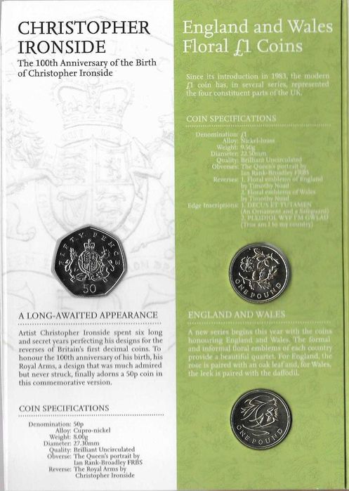 Inglaterra - - - "Carteira Anual BNC-2013" - - - - - Moedas