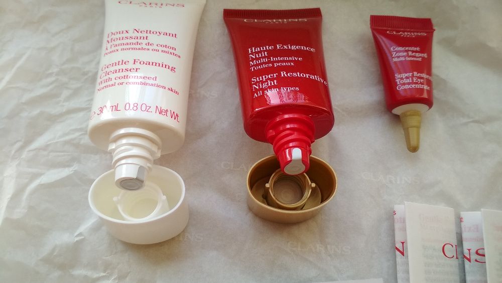 Clarins pianka emulsja bawełny regenerujący Krem na Noc koncentat oczu