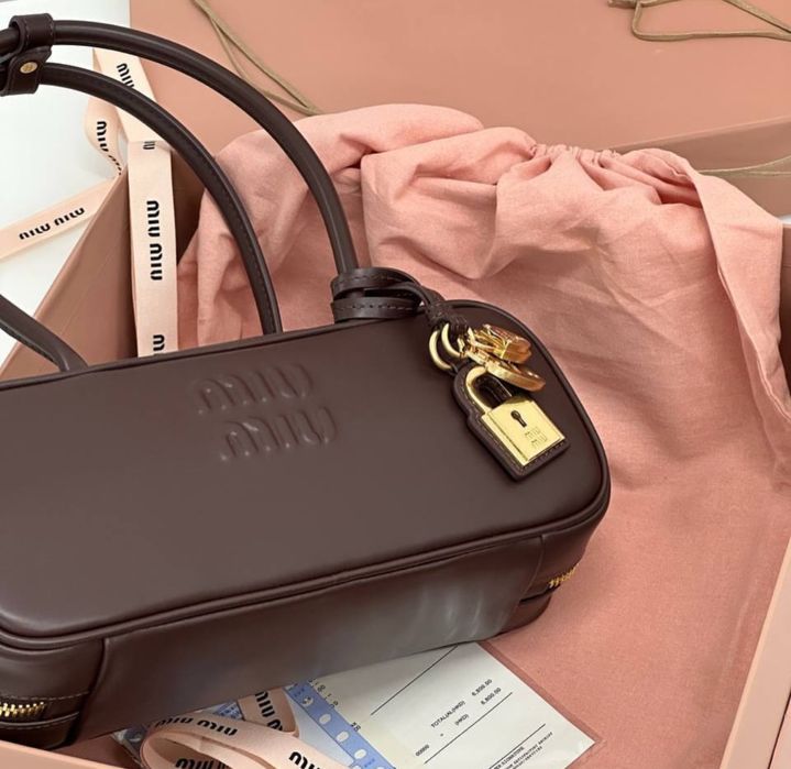 Torebka Miu Miu Beau brąz