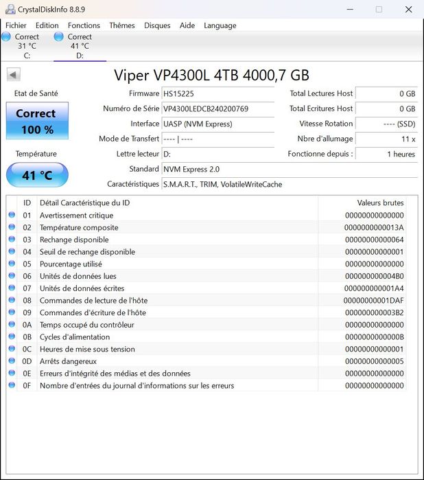 SSD 4To Patriot VP4300 Lite M.2 4.0 NVME