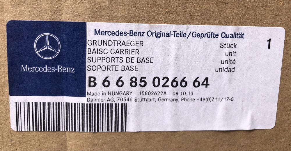 Barras e 2 suportes  bicicleta originais da Mercedes Benz