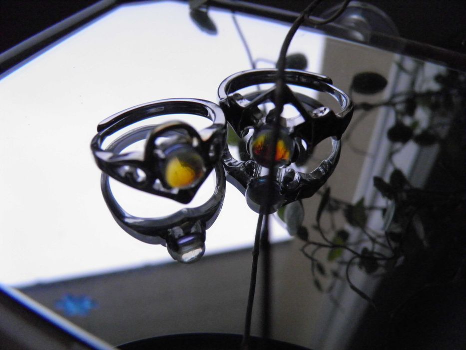 Zestaw pierścionków dla par/przyjaciół diabeł anioł dobro zło prezent