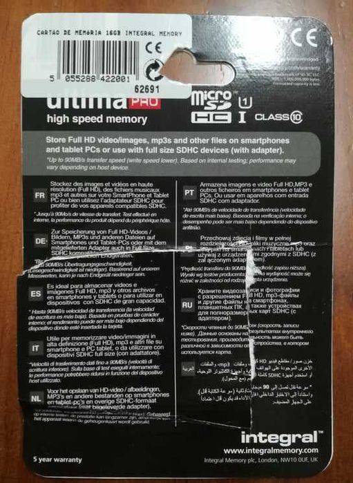 Adaptador para cartão de memória SD (novo)