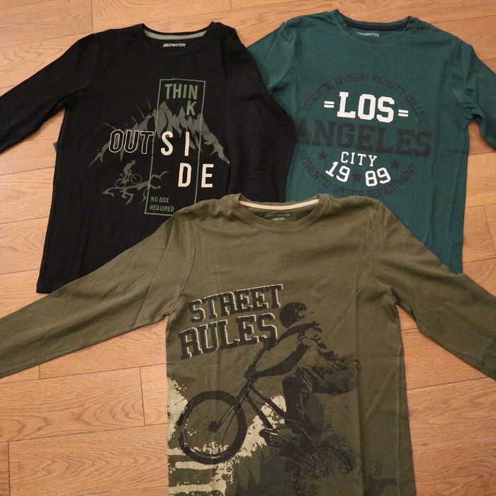 Paka 3 koszulki długi rękaw 146 / 152