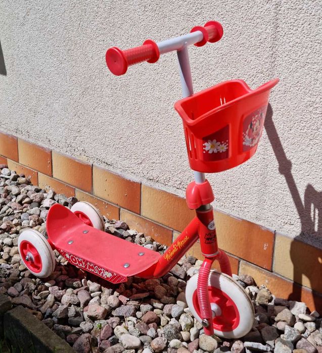 Hulajnoga dla dziecka Minnie Mouse, czerwona, 3-kołowa okazja
