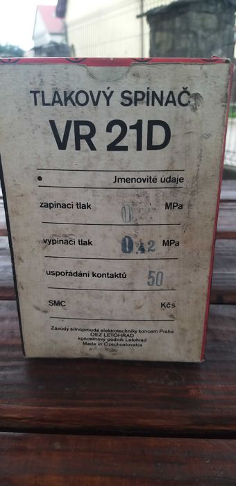 Wyłącznik ciśnieniowy VR 21D G1/2" 0,25-0,35Mpa