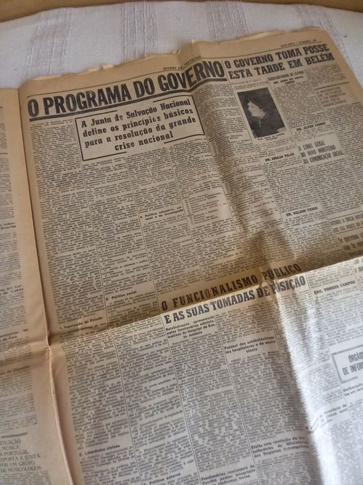 Diário de Notícias 16 Maio  1974 Spinola Presidente novo governo