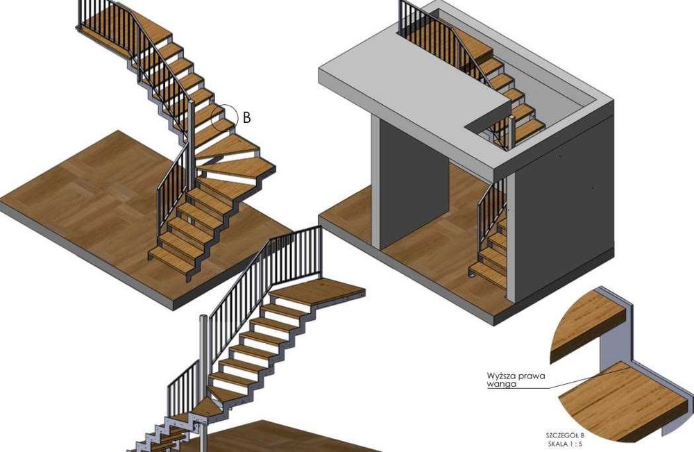 Schody drewniane na beton i na metalowej konstrukcji – kompleksowo