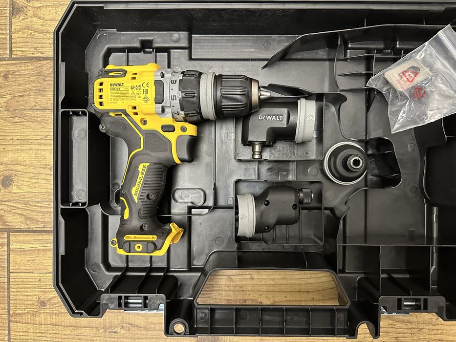 Wiertarko-wkrętarka DeWALT 12V DCD703 | 4 głowice | walizka TSTAK