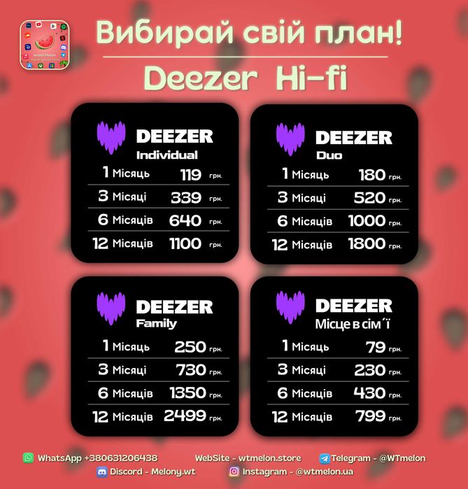 Deezer Premium Hi-fi, duo, family Дизер дізер хай фай
