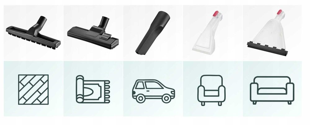 MOCNY PIORĄCY odkurzacz przemysłowy 4w1 do prania tapicerki dywanów