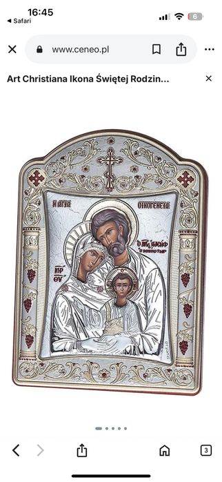 Duza ikona swietej rodziny prezent ślub wesele chrzciny okazja obraz