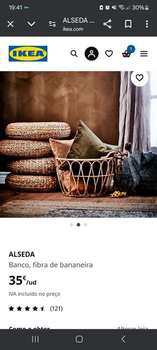 Vendo pufe/banco alceda Ikea