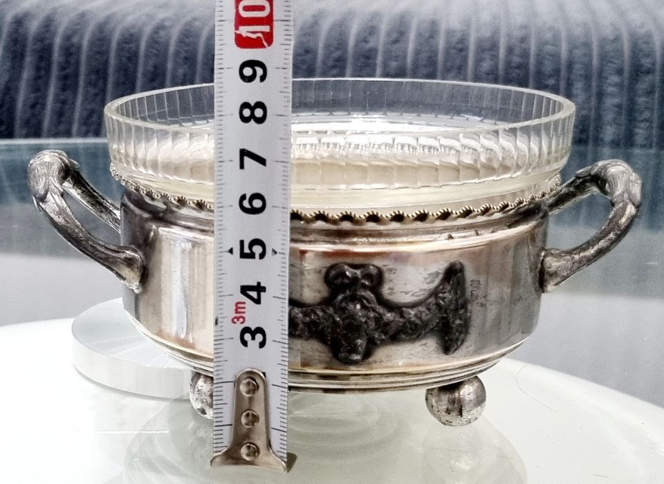 Posrebrzana I sygnowana cukiernica KUMMER