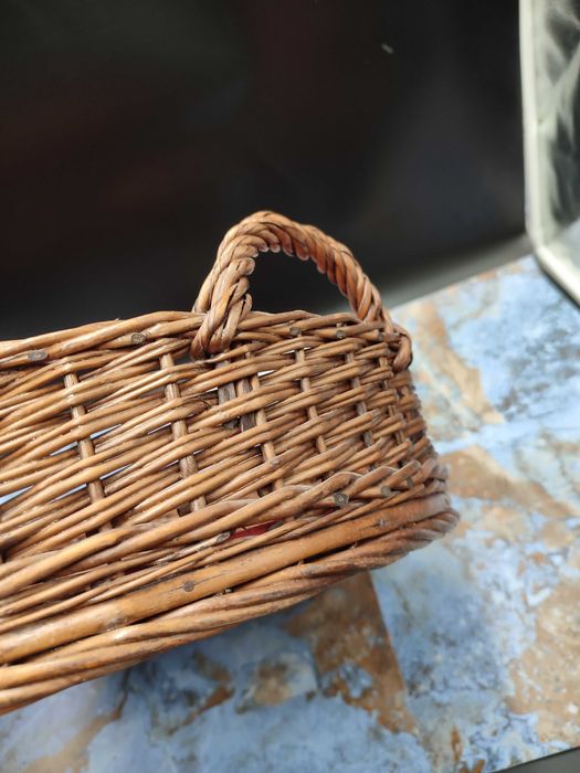 Duża wiklinowa taca do serwowania - Design - vintage
