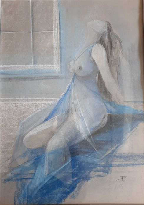 Akt Kobieta Piękna Duża Pastel Sygnowana