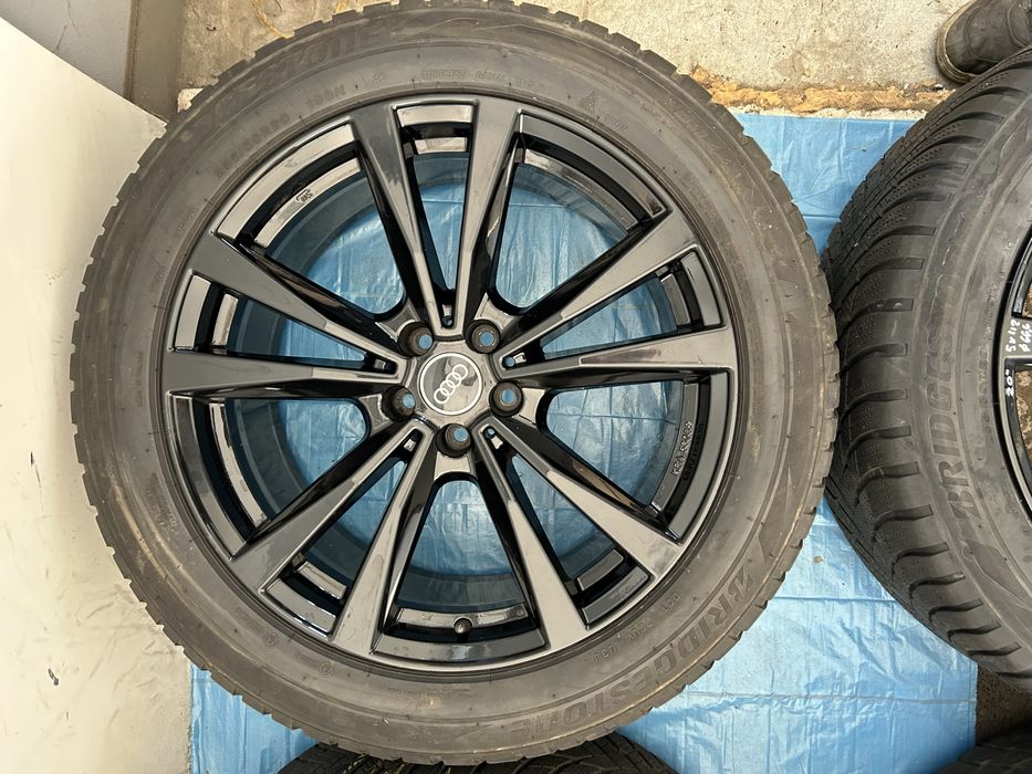 04 koła Audi r 20” 5x112 Bridgestone 255/50/20 Czarne B Ładne