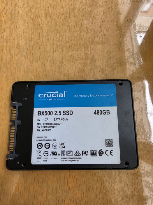 Crucial ssd 480gb 99% 2.5" Стан гарний для ноутбука або ПК