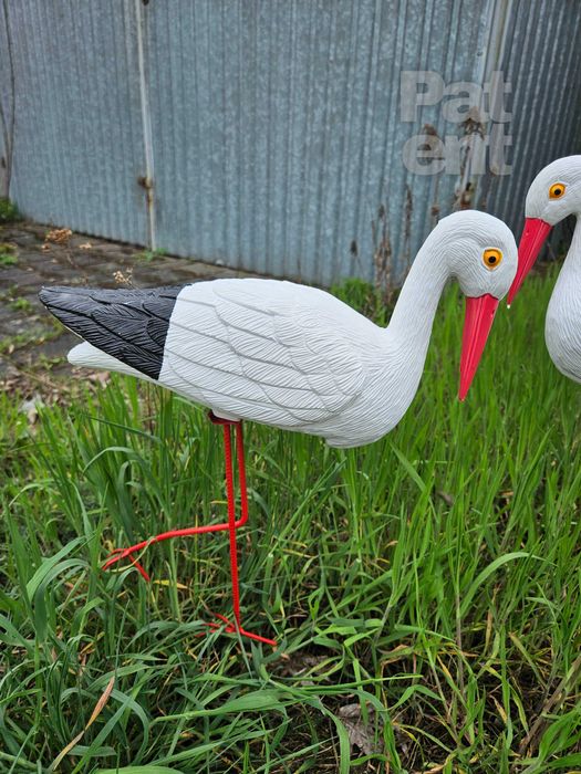 Figurki bocian bociek do ogrodu dekoracja działka ozdoba 2 szt.