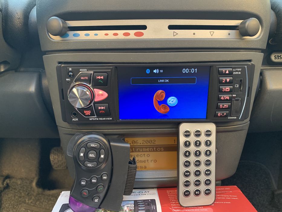 Auto-Rádio MP5 Tamanho Universal 1Din- Atende Chamadas, GPS, Bluetooth