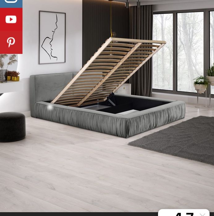 Łóżko sypialniane 160x200 z materacem jak nowe