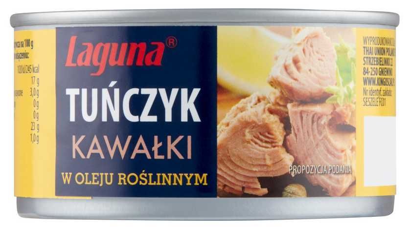 Tuńczyk kawałki w oleju roślinnym 170g ważność 02.2029