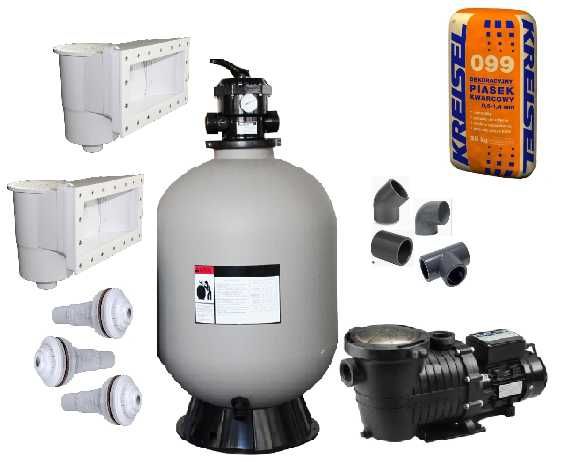 Polipropylenowy basen Flores 11x3x1.5m z układem filtracyjnym