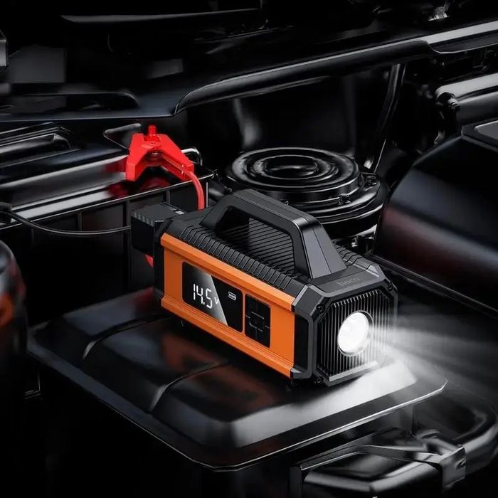 Автомобильное пуско-зарядное устройство Бустер  Hoco QS4 10000 mAh