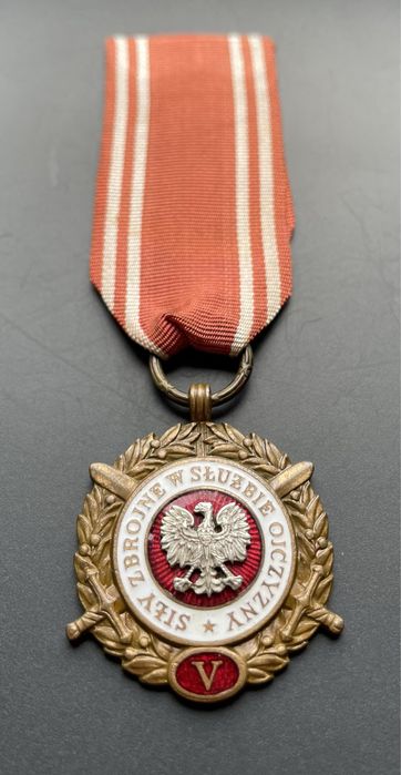 Medal Siły Zbrojne w Służbie Ojczyzny brązowy LWP szerokie V rzadki