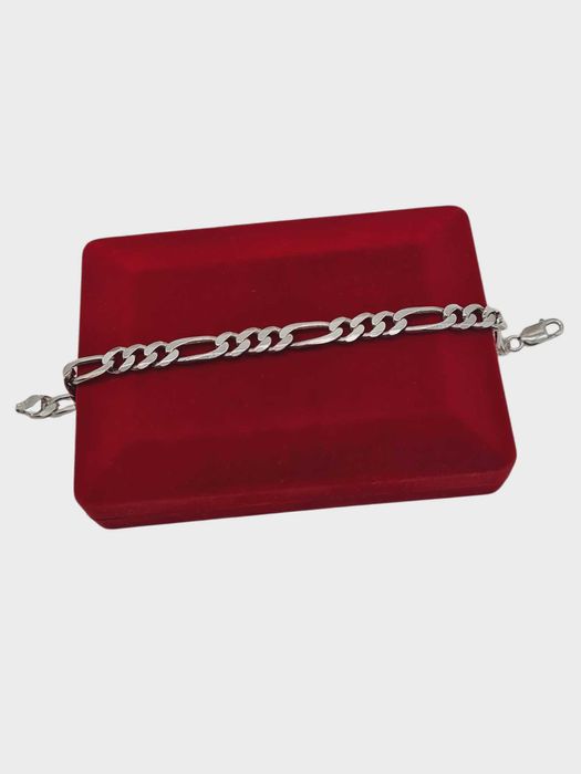 Śliczna srebrna bransoleta Figaro 925 20,55g 22cm