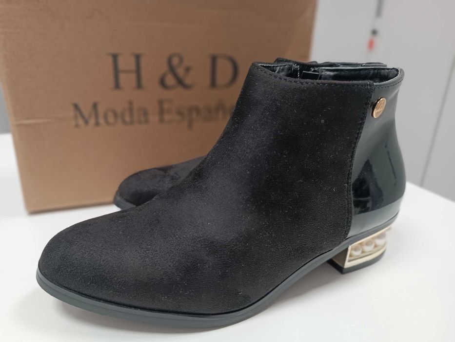 H&D Moda Espanola damskie botki zamszowe eleganckie, rozm. 37