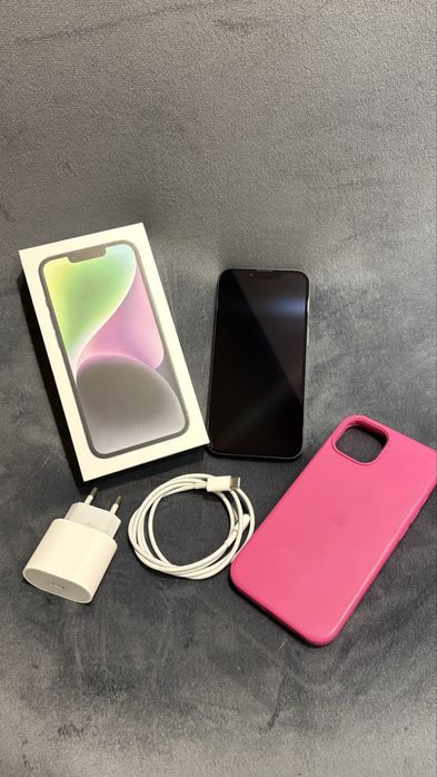 iPhone 14 128GB Midnight + etui + ładowarka