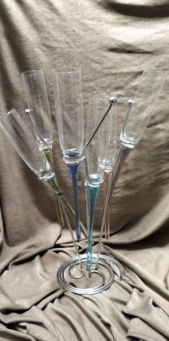 6 cálices cristal fino de pendurar em suporte. (ver desconto no texto)