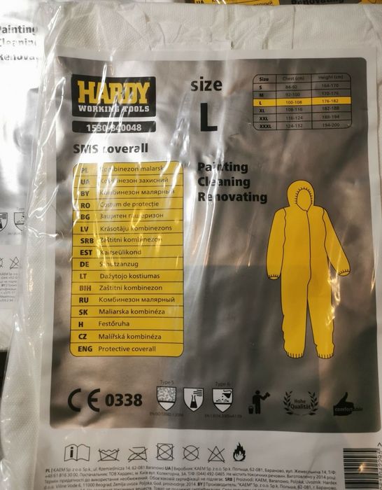 Kombinezony lakiernicze przeciw kurzowe, chemiczne