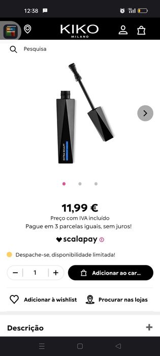 Máscara de pestanas kiko