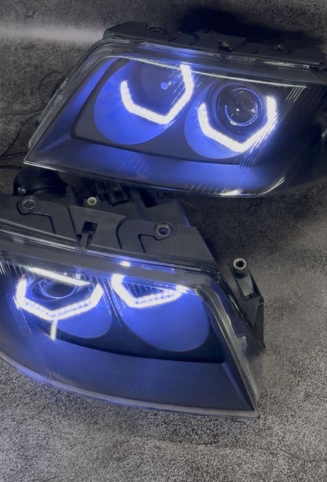 Фари відновлення VOLKSWAGEN PASSAT B5+, BI-LED, оченята, антихром