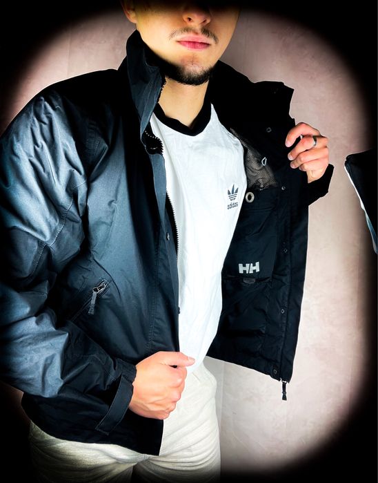 «Helly Hansen» Ocieplana Czarna Męska Kurtka bez Kaptura na Jesień (S)