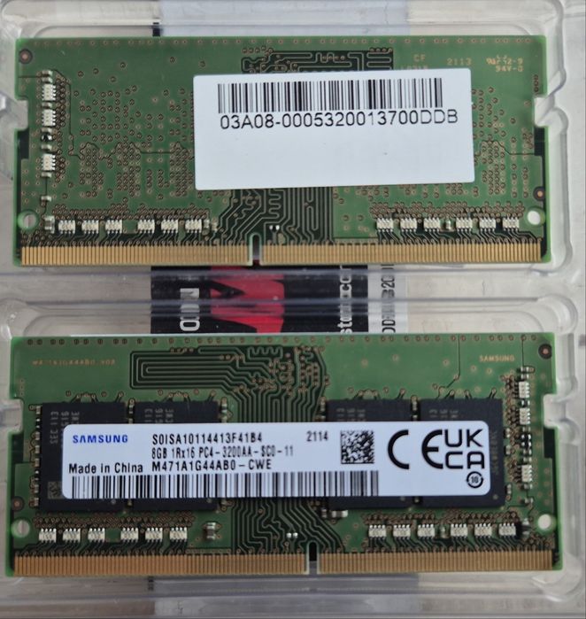 Памʼять для ноутбуку Samsung 2×8 GB SO-DIMM DDR4 3200 MHz (M471A1G44AB0-CWE) Оперативна пам'ять.ОЗК