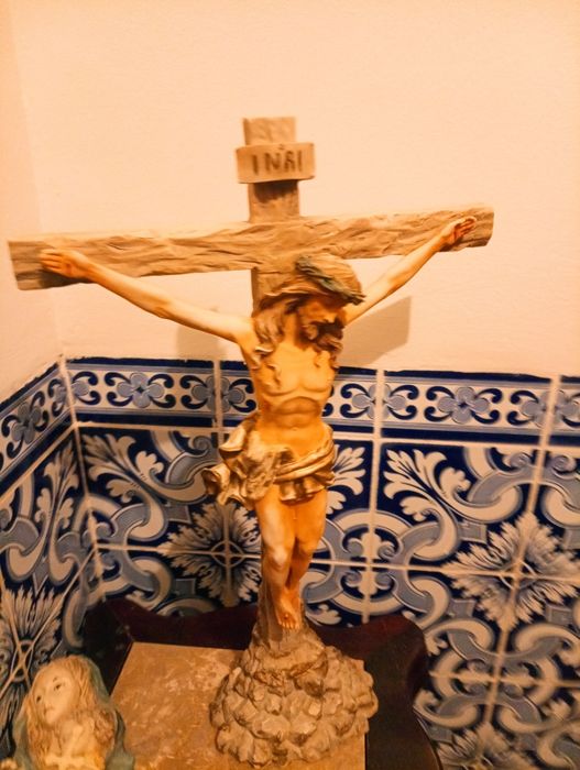 Estatuetas religiosas Marfinite? - Cristo na Cruz / Maria