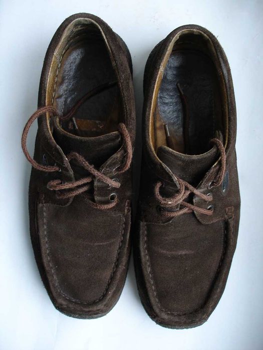 LESTA - półbuty zamsz brązowe mokasyny grube podeszwy 42 27 cm