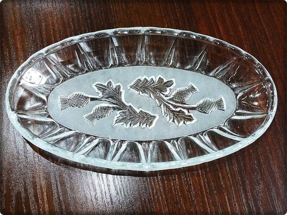 Stary Półmisek Śledziówka '' Osty '' HSG Ząbkowice Szkło Vintage PRL