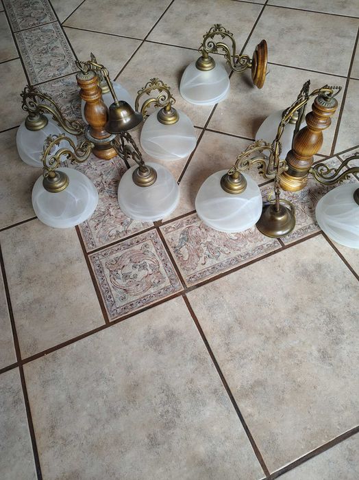 Lampy piątka trójka kinkiet przepiękny komplet